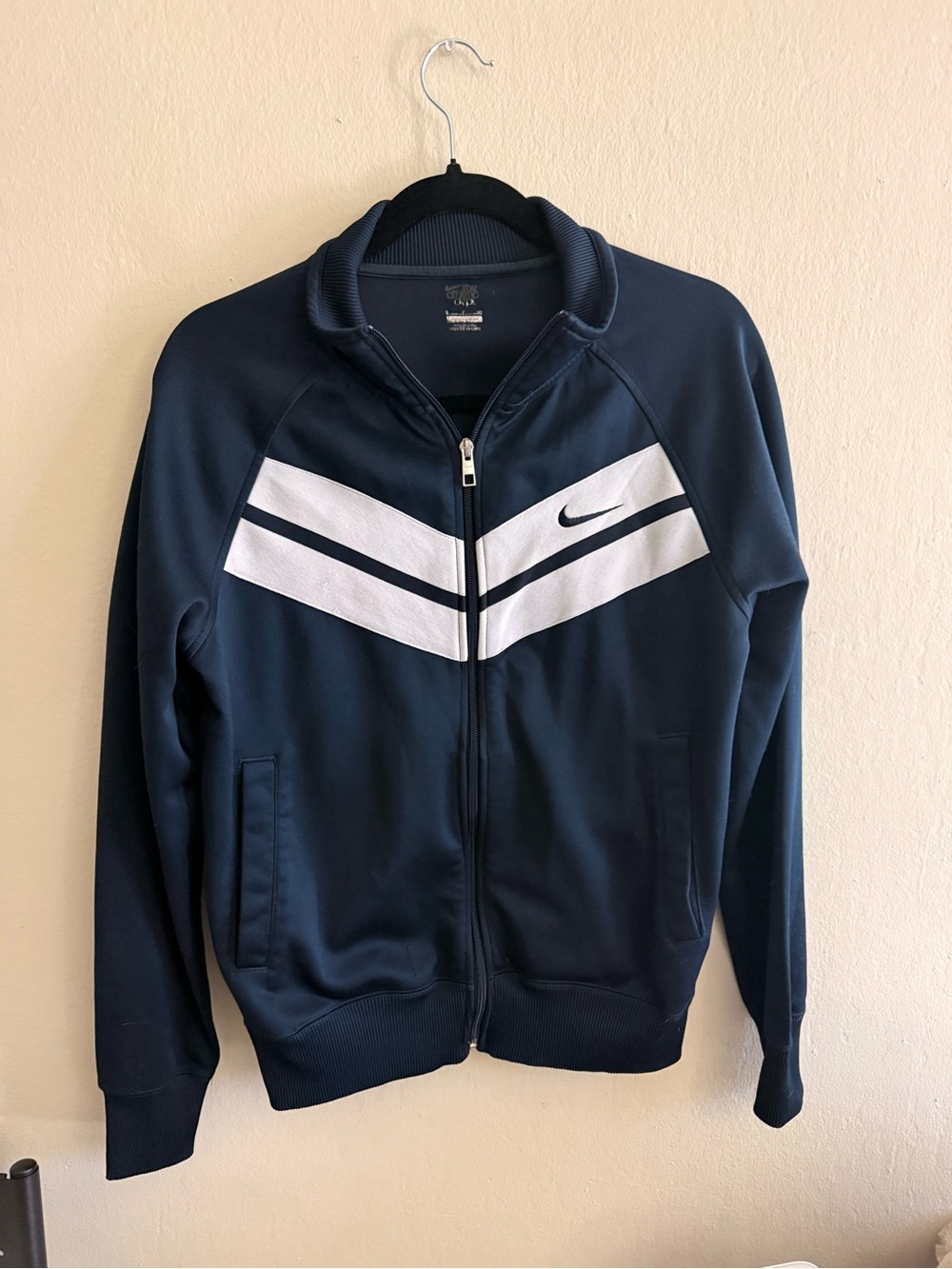 Nike Navy and White Chevron Track Jacket